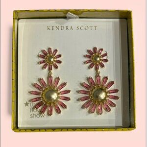 Kendra Scott Pink and Gold Sunburst Daisy  Earrings